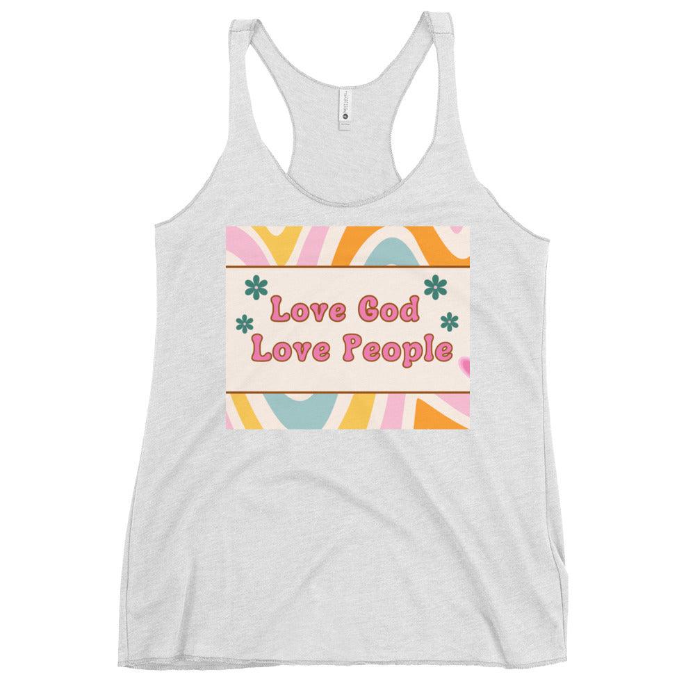 Love God, Love People Women's Racerback Tank - Sharing Faith Fashions