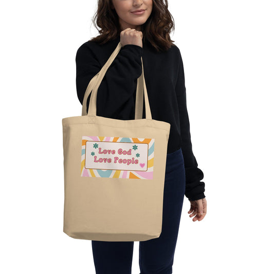 Love God, Love People Eco Tote Bag - Sharing Faith Fashions