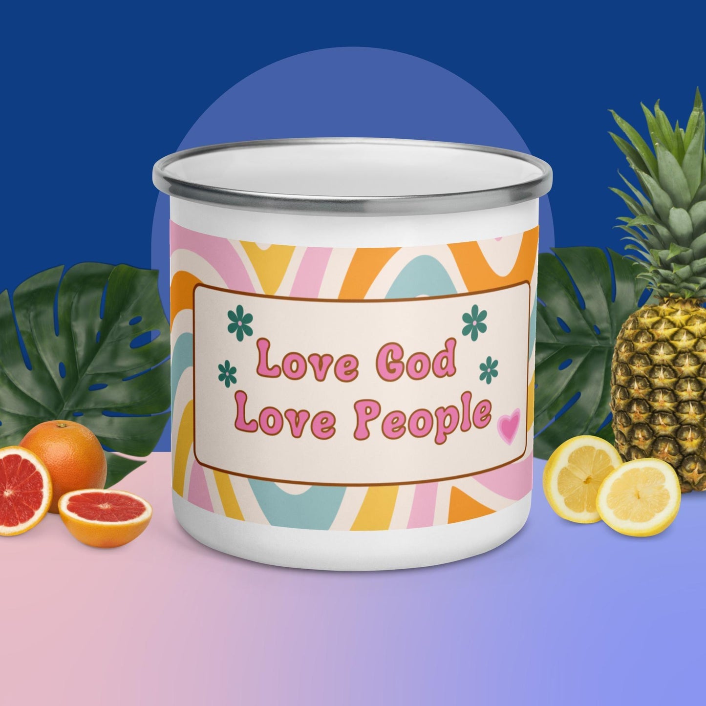 Love God Love People Enamel Mug - Sharing Faith Fashions