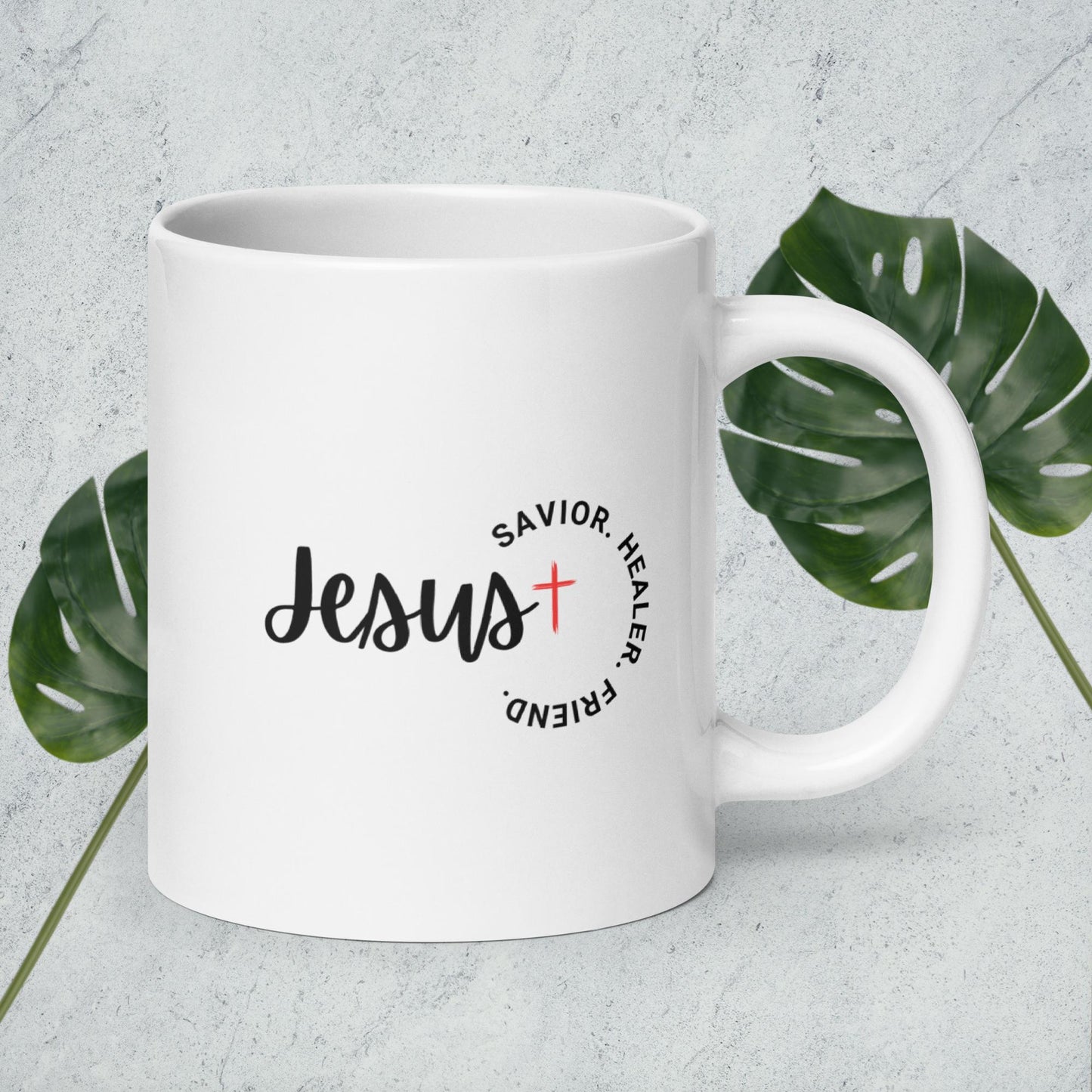 Jesus white glossy mug - Sharing Faith Fashions